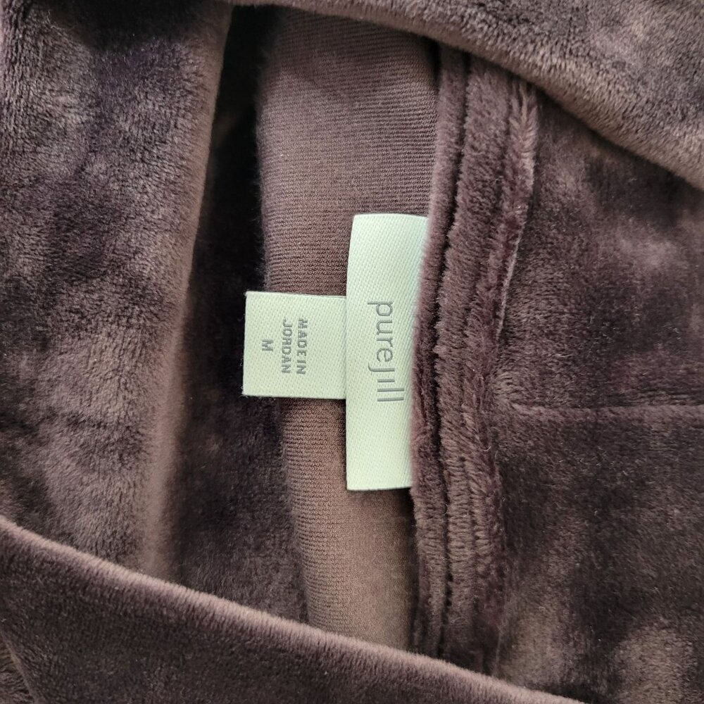 Pure Jill Purple Velour Cowl Neck Pullover Tunic Top Size Medium - Picture 3 of 4